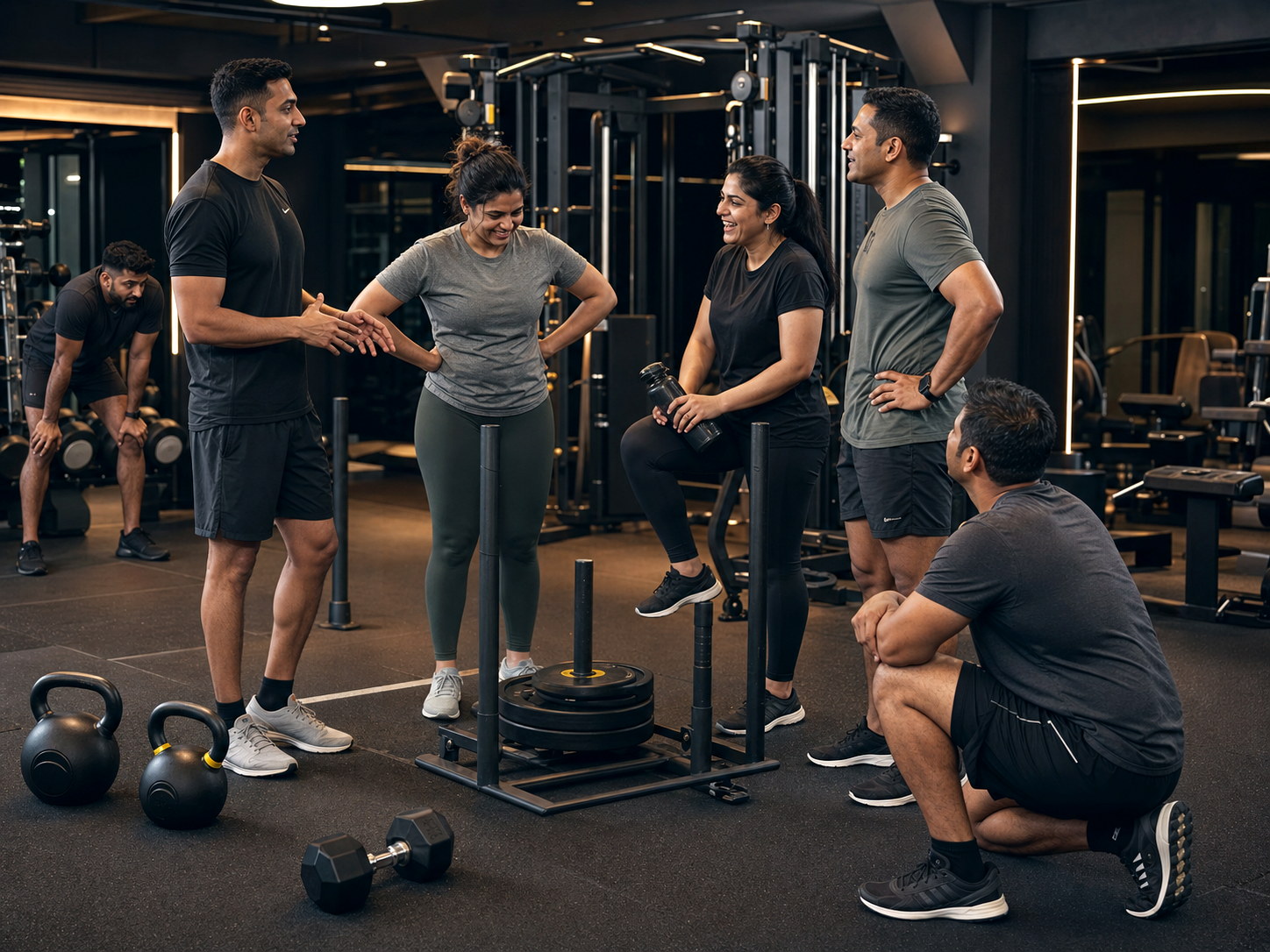IRON VAULT 42 members and a coach after a strength circuit