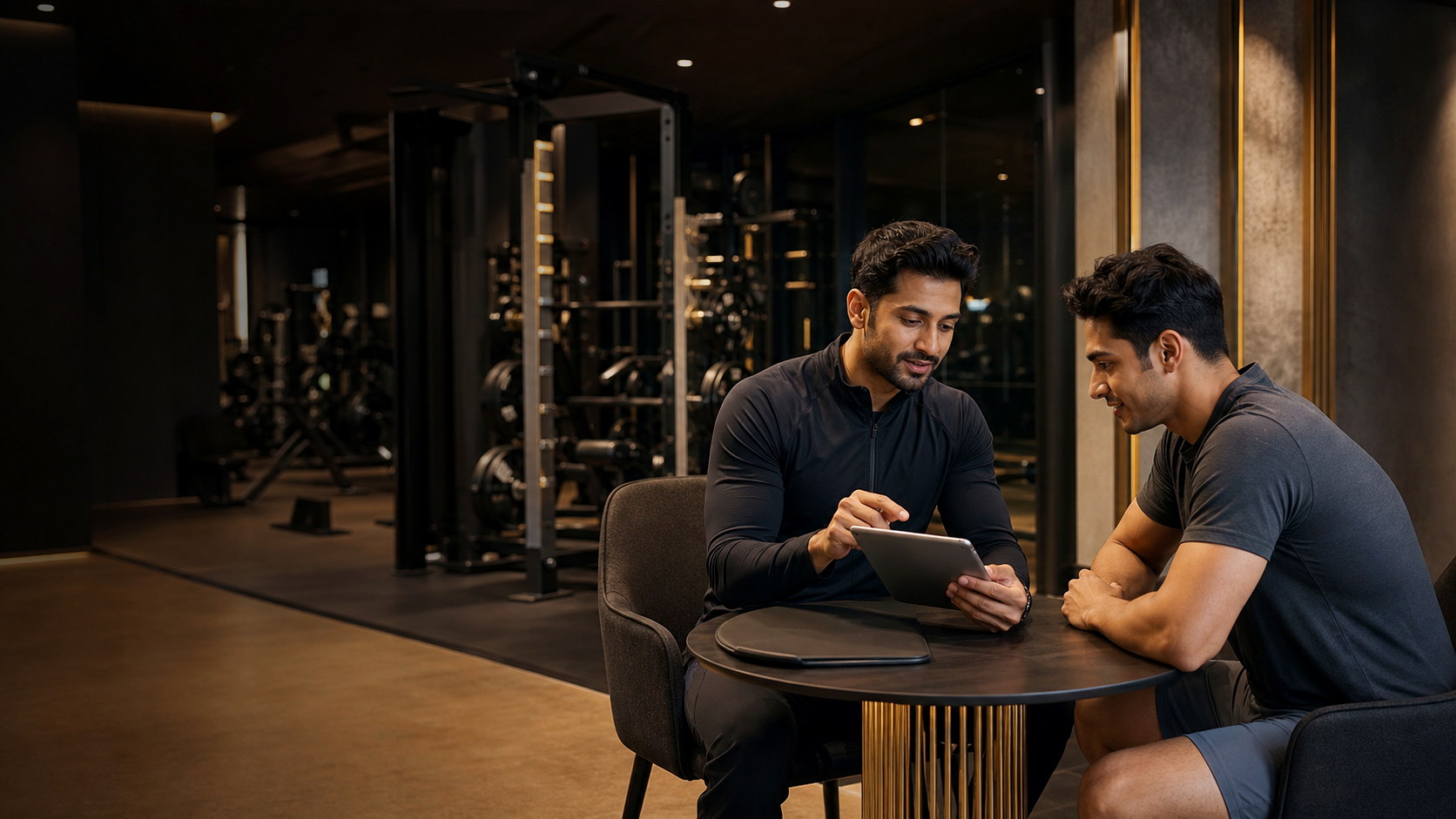 Coach discussing a focused personal training plan