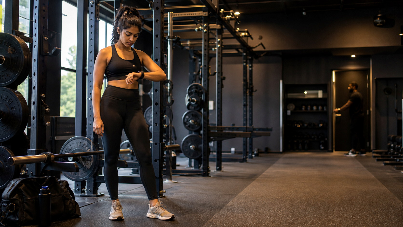 Member preparing for an early gym session